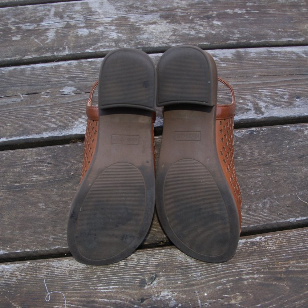 NINE WEST Dark Tan Kariana Heeled Sandal sz 2 - Picture 6 of 8